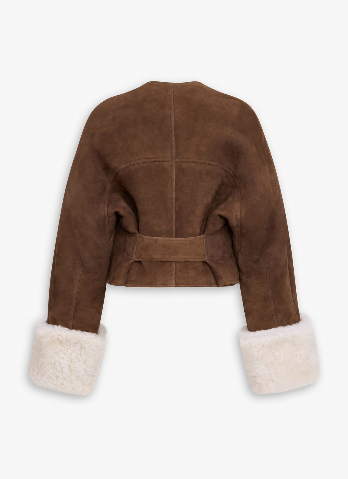 SHEARLING JACKET ALAÏA WHITE/BROWN SHEARLING JACKET